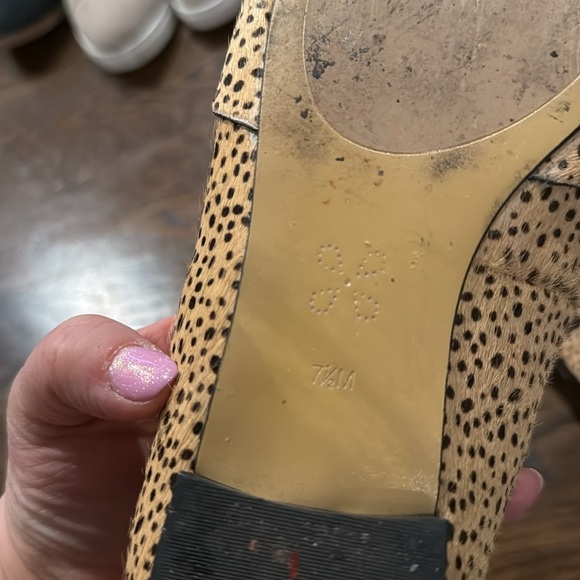Caslon Women's Real Fur Cheetah Print Loafers size 7.5 - Picture 7 of 8
